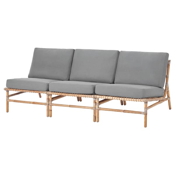 Ikea TVARÖ - 3-seater sectional sofa, outdoor, brown/Frösön/Duvholmen dark gray