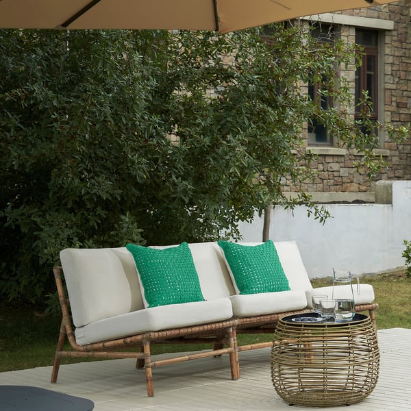 TVARÖ / FRÖSÖN 3-seat modular sofa, outdoor, beige, 200 cm