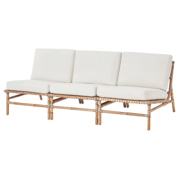 TVARÖ / FRÖSÖN 3-seat modular sofa, outdoor, beige, 200 cm