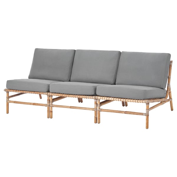 TVARÖ / FRÖSÖN 3-seat modular sofa, outdoor, dark grey, 200 cm
