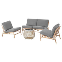 TVARÖ / FRÖSÖN 4-seat conversation set, outdoor, dark grey, 55 cm