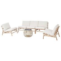 TVARÖ / FRÖSÖN 5-seat conversation set, outdoor, beige, 55 cm