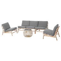 TVARÖ / FRÖSÖN 5-seat conversation set, outdoor, dark grey, 55 cm