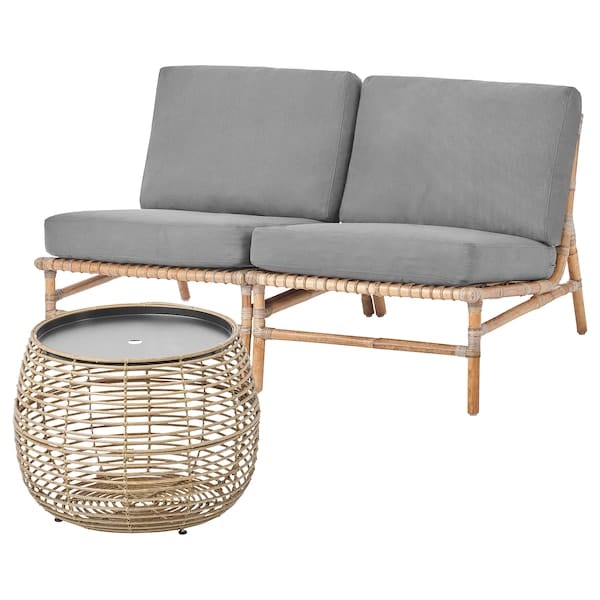 TVARÖ / FRÖSÖN - 2-seater garden furniture set, dark gray
