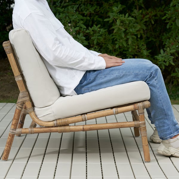 TVARÖ - Sectional sofa seat, outdoor, brown/Frösön/Duvholmen beige