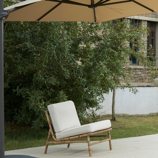 TVARÖ - Sectional sofa seat, outdoor, brown/Frösön/Duvholmen beige