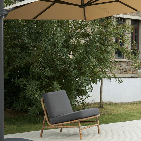 TVARÖ - Sectional sofa seat, outdoor, brown/Frösön/Duvholmen dark gray