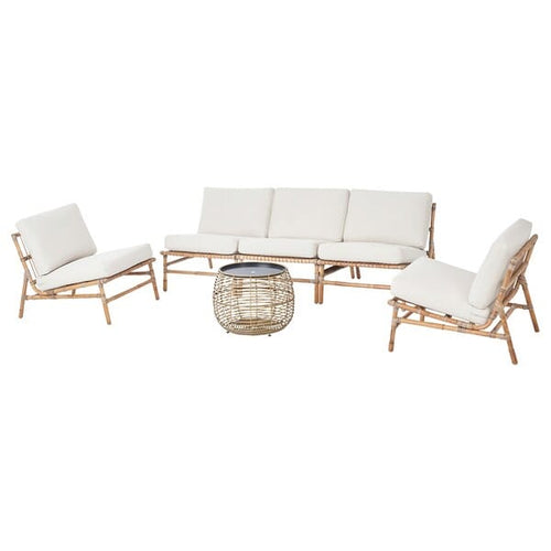 TVARÖ - Set di mobili da giardino, 5 posti, marrone/Frösön/Duvholmen beige