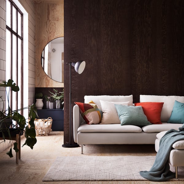 TVERSTED rug, low pile, beige, 170x240 cm
