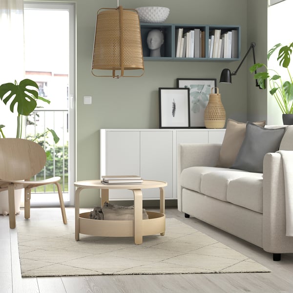 TVERSTED rug, low pile, beige, 170x240 cm