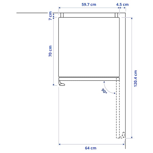 Ikea TYNNERÅS - Refrigerator, IKEA 500 freestanding/inox, ,