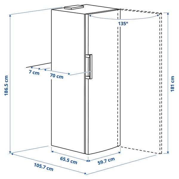 Ikea TYNNERÅS - Refrigerator, IKEA 500 freestanding/inox, ,