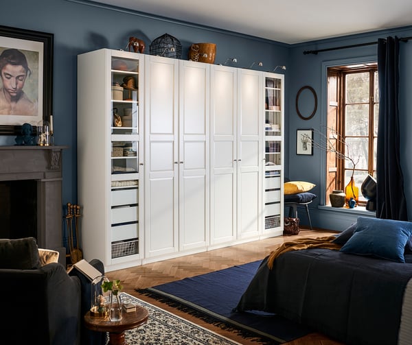 TYSSEDAL door with hinges, white, 50x195 cm
