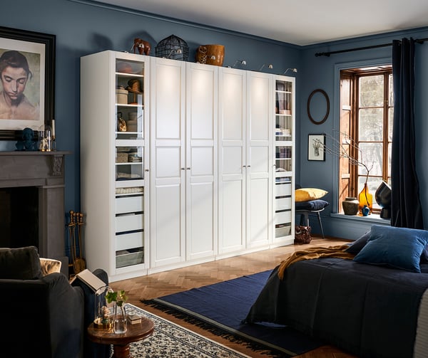 TYSSEDAL door with hinges, white, 50x229 cm