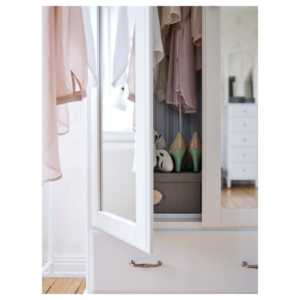 TYSSEDAL wardrobe, white/mirror glass, 88x58x208 cm
