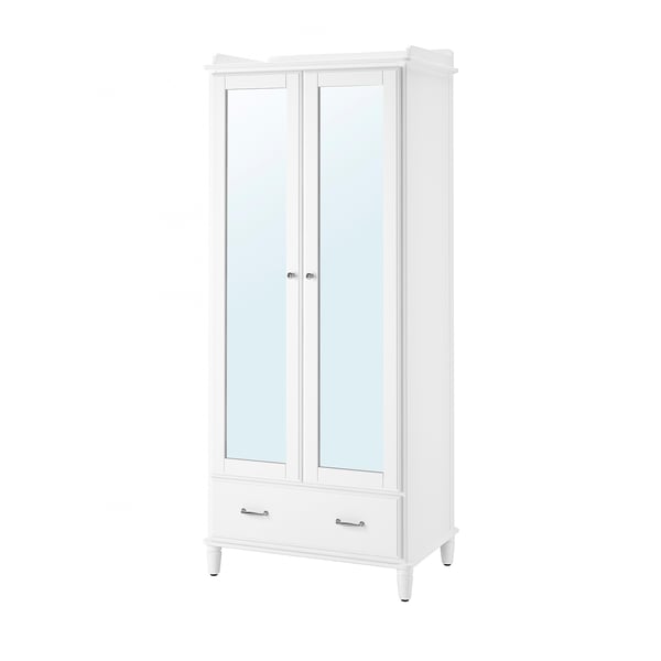 TYSSEDAL - TYSSEDAL Wardrobe, white/mirror glass, 88x58x208 cm