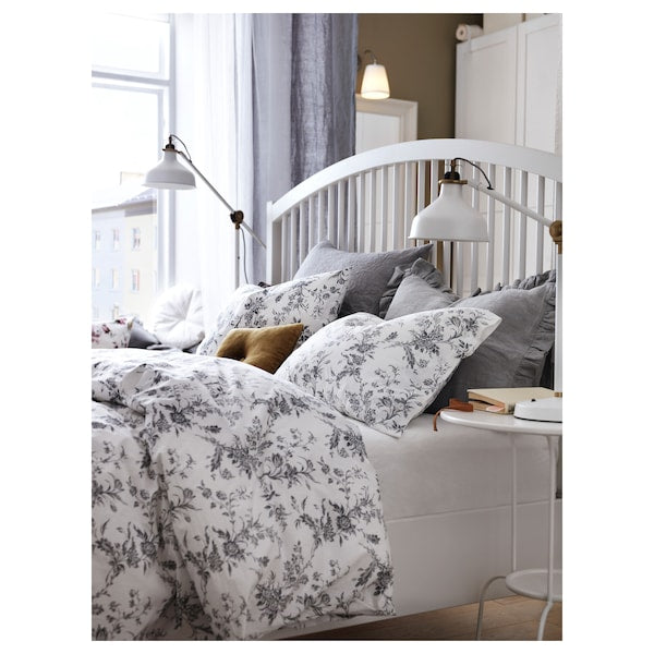 TYSSEDAL Bed frame, white/Lindbåden, 140x200 cm