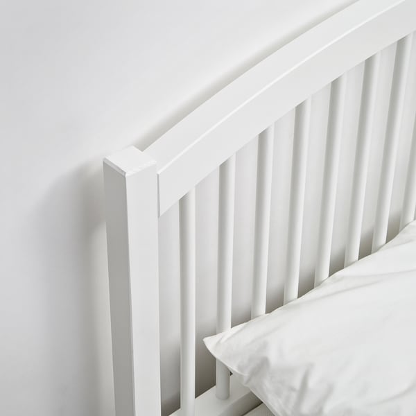 TYSSEDAL Bed frame, white/Lindbåden, 140x200 cm