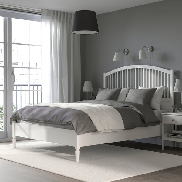 TYSSEDAL bed frame, white/Lönset, 140x200 cm