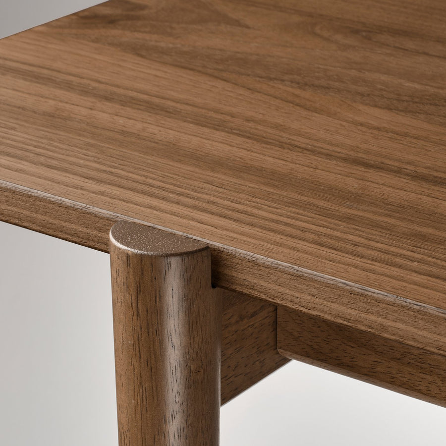 UGGLERUM coffee table/side table, set of 2, walnut veneer/brown