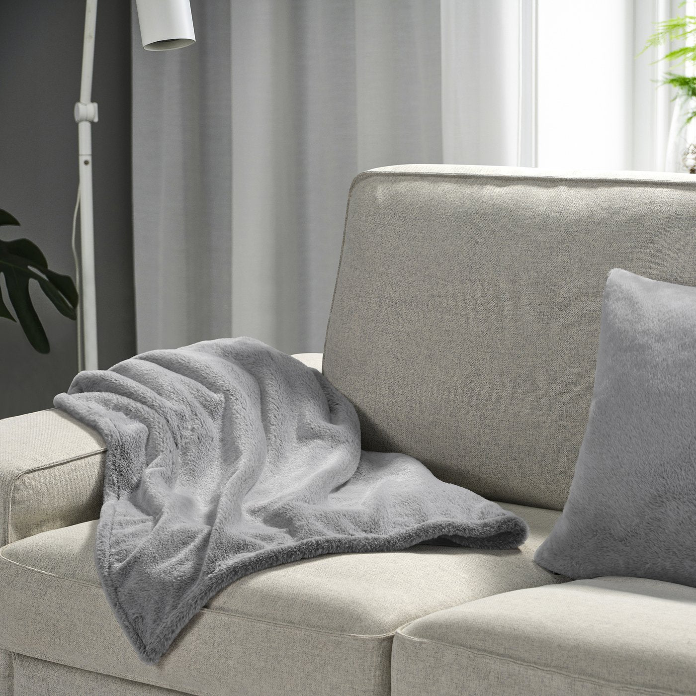 ULLGRIMMIA throw, grey, 130x170 cm