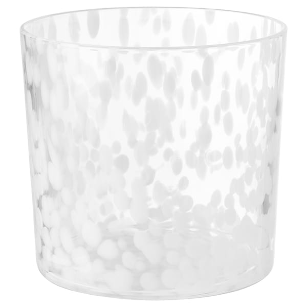 ULLSYREN - Pot holder, polka dot white,12 cm