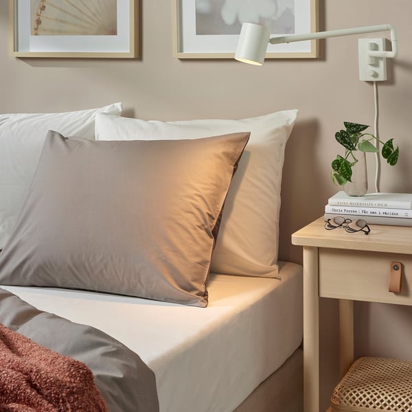 ULLVIDE fitted sheet, white, 180x200 cm