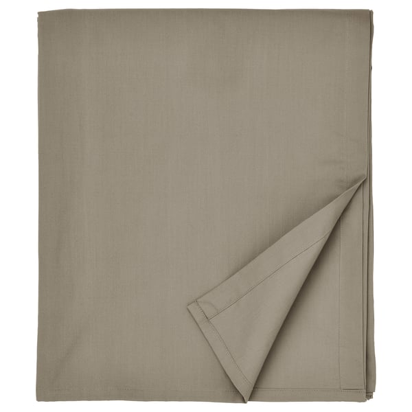 ULLVIDE flat sheet, grey-beige, 240x260 cm