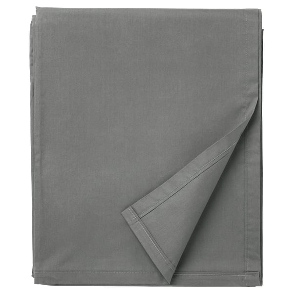 ULLVIDE flat sheet, grey, 240x260 cm