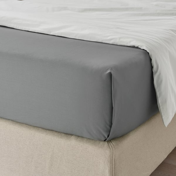 ULLVIDE flat sheet, grey, 150x260 cm