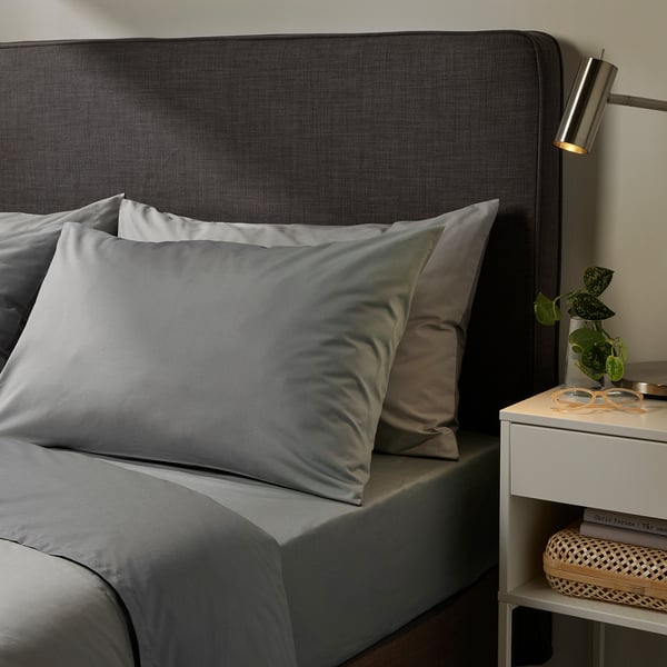ULLVIDE flat sheet, grey, 240x260 cm