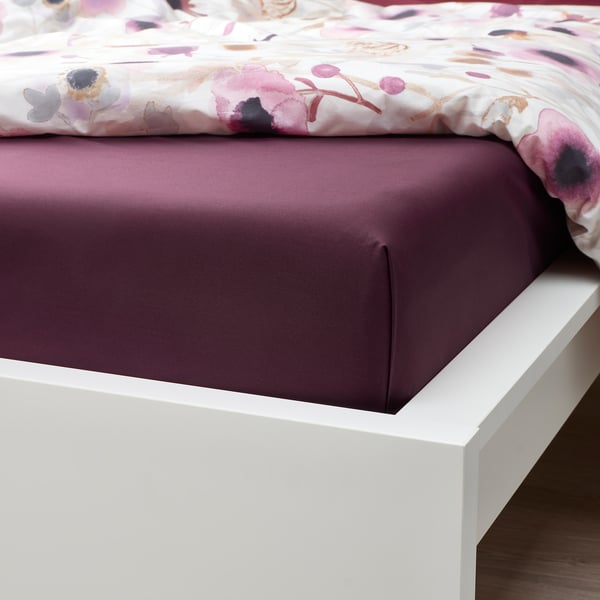 ULLVIDE - Sheet, deep red, , 240x260 cm