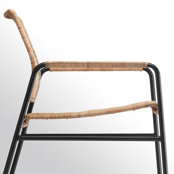 ULRIKSBERG armchair, rattan/anthracite, 67x76x74 cm