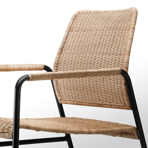 ULRIKSBERG armchair, rattan/anthracite, 67x76x74 cm
