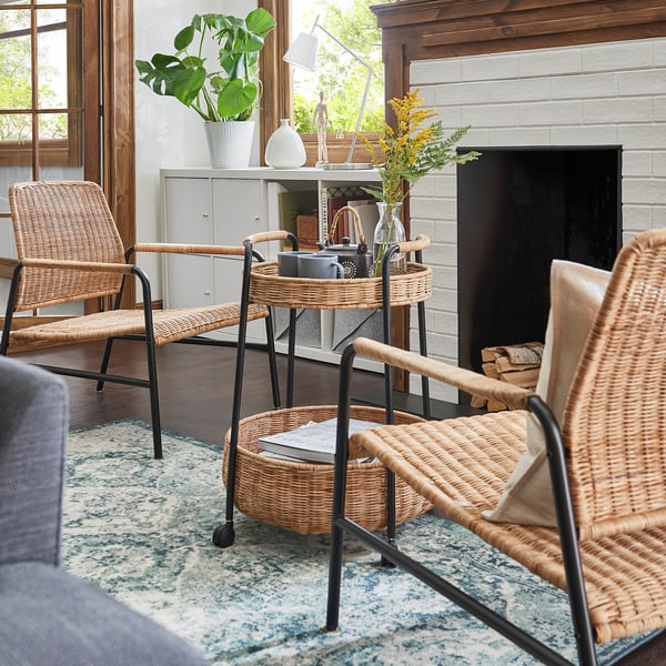 ULRIKSBERG armchair, rattan/anthracite, 67x76x74 cm