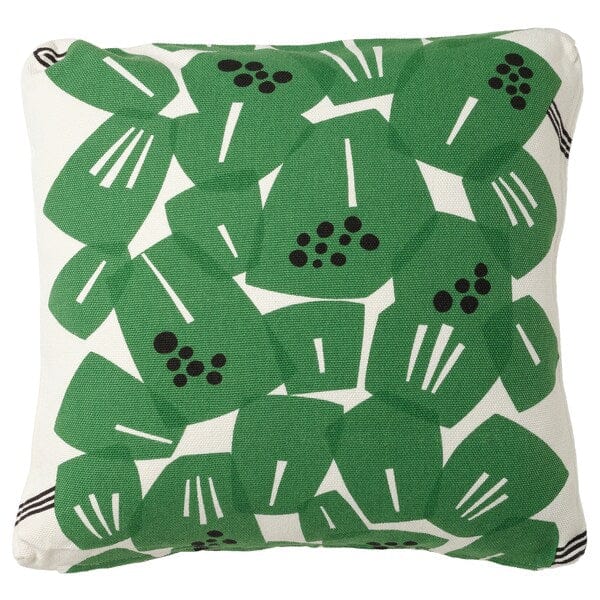 Ikea UNDERBLOMMA - Cushion cover, white/green, 50x50 cm