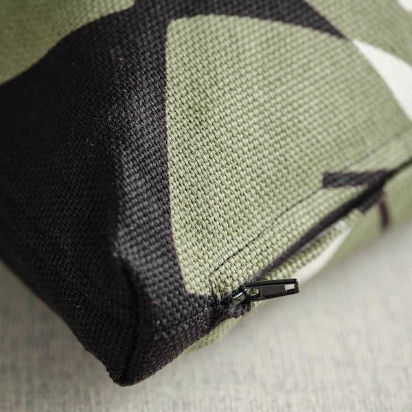 Ikea UNDERBLOMMA - Cushion cover, black/grey-green, 50x50 cm
