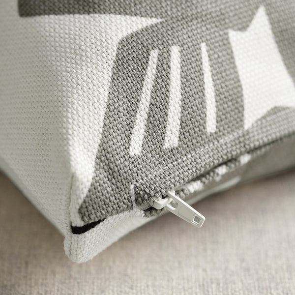 UNDERBLOMMA - Cushion cover, white/light grey-green, 50x50 cm