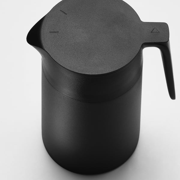 UNDERLÄTTA vacuum flask, black, 1.2 l