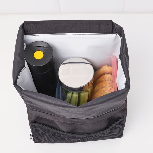 UNDERSÖKA insulated travel mug, black, 0.4 l