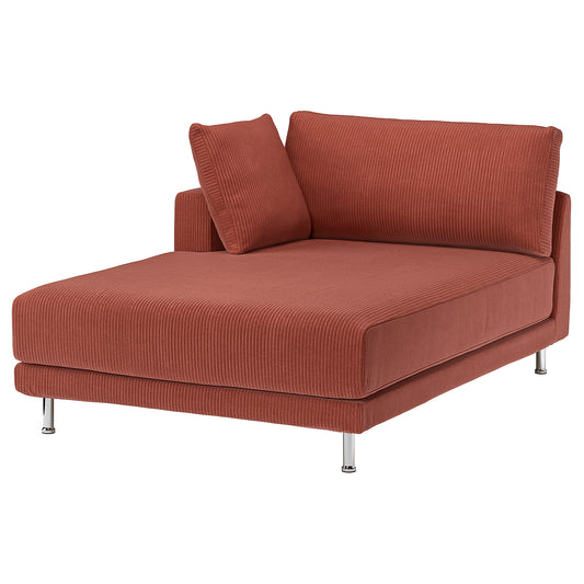 UPPÅKRA cover chaise longue module, left, Samsala brown-red