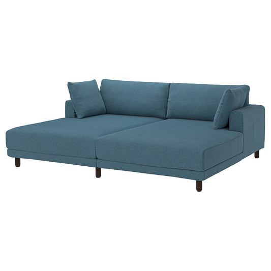 UPPÅKRA 3-seat modular sofa, with chaise longues/Axvall dark grey-blue, 254x95x180 cm