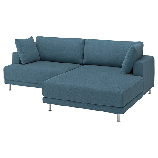 UPPÅKRA 3-seat modular sofa, with chaise longue, right/Axvall dark grey-blue, 254x95x180 cm