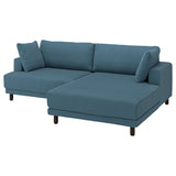 UPPÅKRA 3-seat modular sofa, with chaise longue, right/Axvall dark grey-blue, 254x95x180 cm