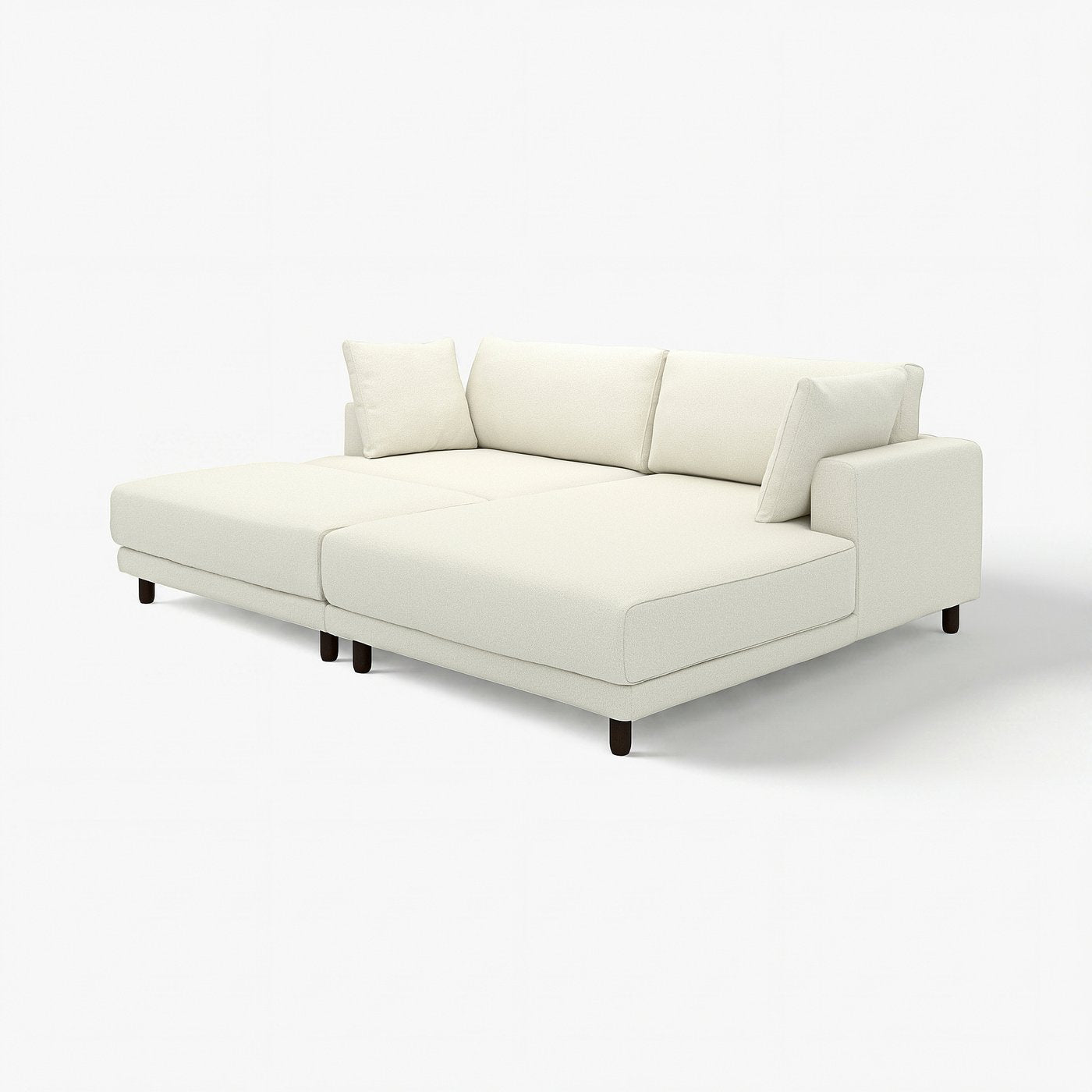 UPPÅKRA 3-seat modular sofa, with chaise longue, right with footstool/Axvall off-white, 254x95x180 cm
