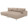 UPPÅKRA 3-seat modular sofa, with chaise longue, right with footstool/Samsala grey-beige, 254x95x180 cm