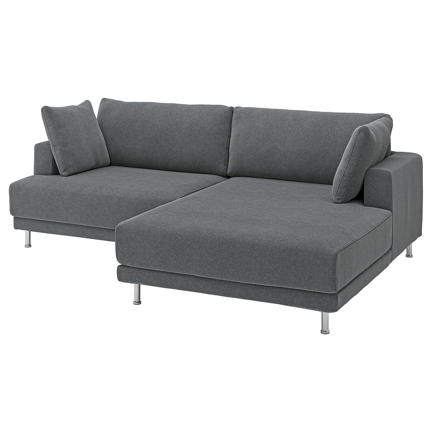 UPPÅKRA 3-seat modular sofa, with chaise longue, right/Johanneshov dark grey, 254x95x180 cm