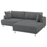 UPPÅKRA 3-seat modular sofa, with chaise longue, right/Johanneshov dark grey, 254x95x180 cm