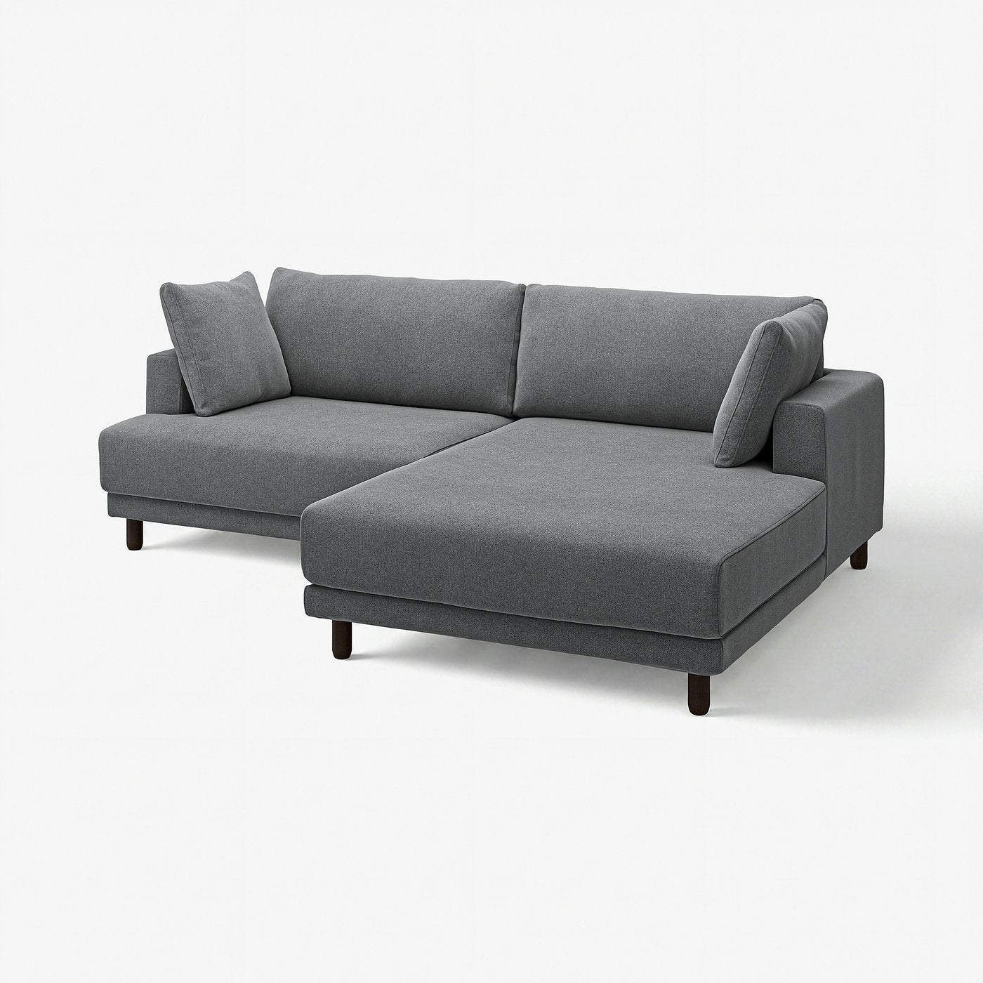 UPPÅKRA 3-seat modular sofa, with chaise longue, right/Johanneshov dark grey, 254x95x180 cm
