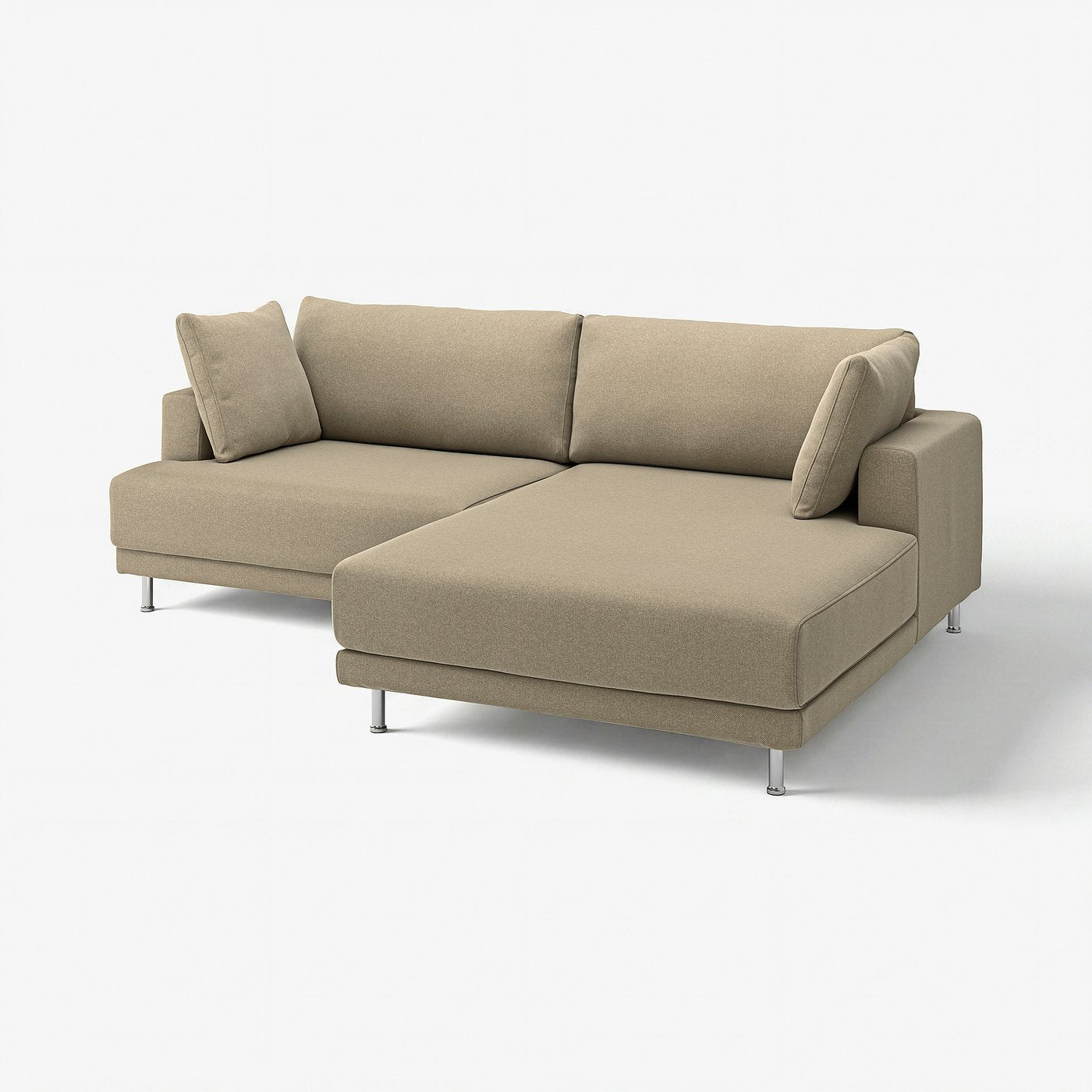 UPPÅKRA 3-seat modular sofa, with chaise longue, right/Johanneshov brown-beige, 254x95x180 cm